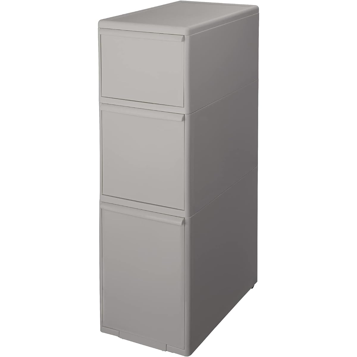 Like-it Kitchen Storage Gap Drawer Wide 3 Tiers Approx. Width 25.5 x Depth 46.5 x Height 82 cm All Gray Made in Japan MS-111DL Hide Storage Width 25.5 cm Dead Space Storage Utilize Gap Retort Food Storage Retort Curry Disaster Prevention Foods stock