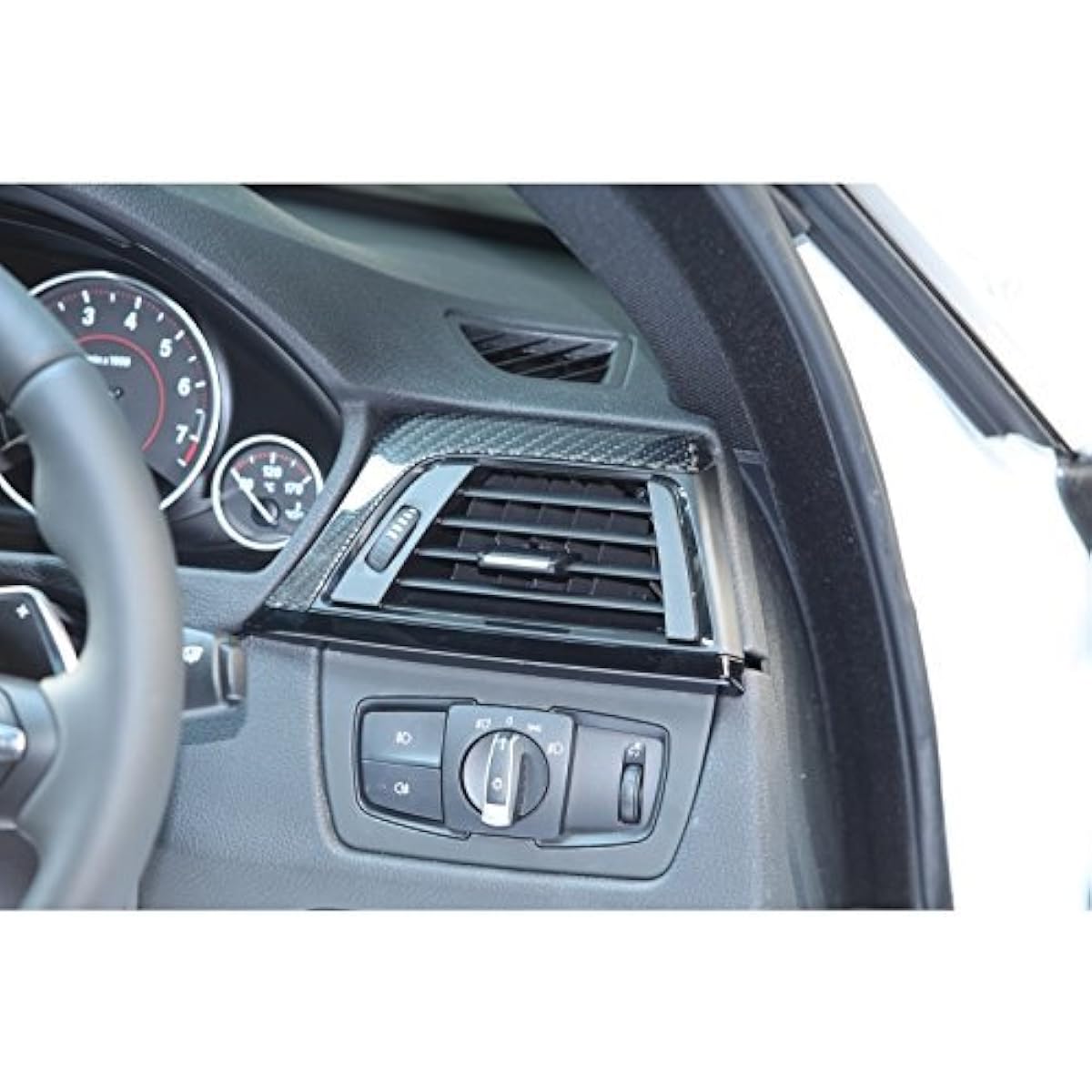 BMW 3 Series (F30/F31/F34) Dash Panel (Driver Side) Twill Black Carbon (DuPont Clear Paint Finish)