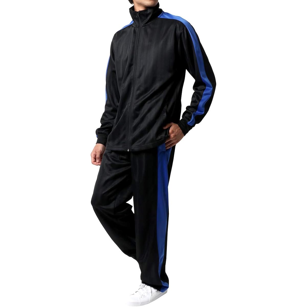 [Marukawa Jeans Power Jeans Value] Jersey Men's Top and Bottom Set Running Wear