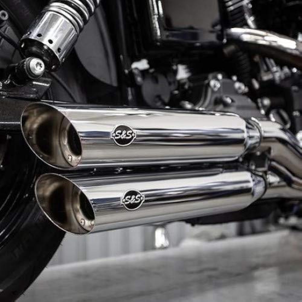 S&S DYNA Slip-On Muffler, Slash Cut, Chrome