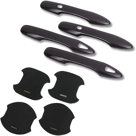 YOURS: SIENTA MXP Exclusive Door Knob Garnish + Door Protector [B/C] Set [Color: Carbon Pattern] Exclusive Design Easy Installation TOYOTA SIENTA Custom Parts Accessories Dress Up y409-002 [2] M