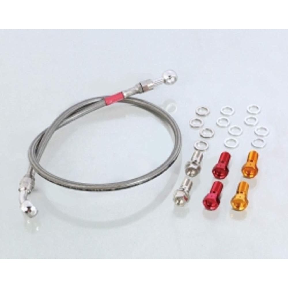 KITACO Super Teflon Stainless Steel Mesh Brake Hose (Rear) Aluminum Red Banjo Monkey 125 (JB02) 773-1300220