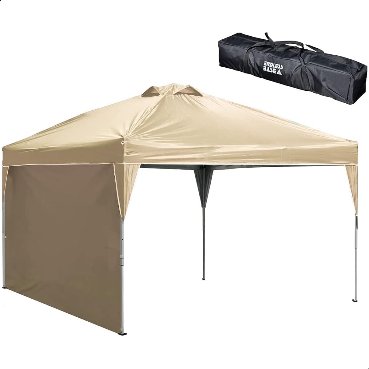 ENDLESS BASE Tarp Tent 2m x 2m with 1 side sheet One-touch [Easy to assemble! 】Air ventilation UV protection water resistant storage case 19000021(81178)