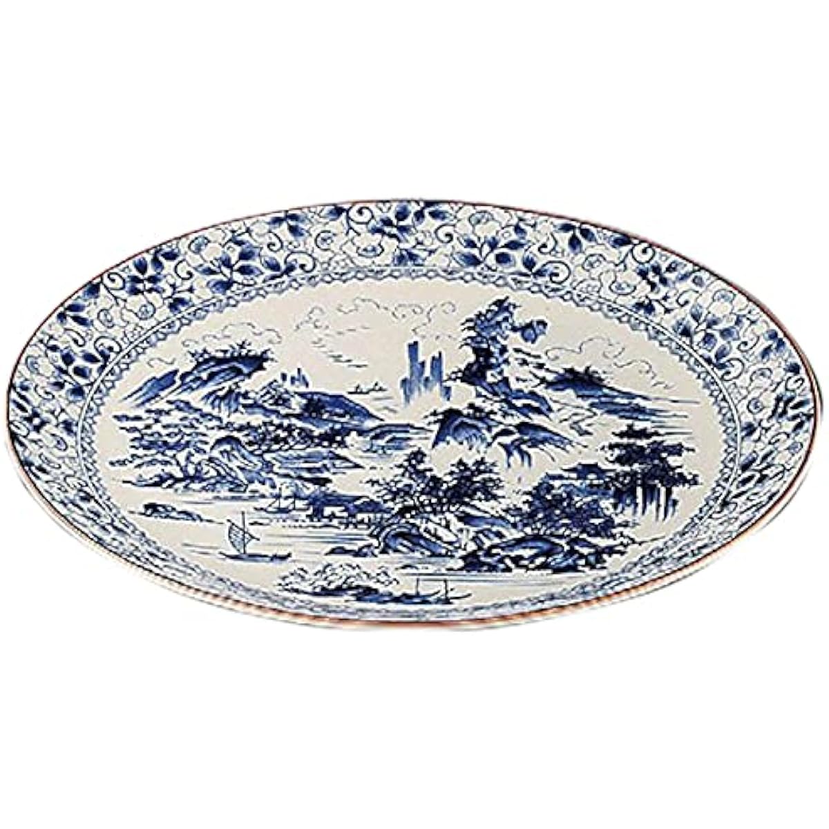 Set of 10 Banko Ware Large Plate Shinsansui 10.0 Round Plate [320 x 35mm] Japanese Tableware for Inns, Restaurants, Restaurants, Commercial Use