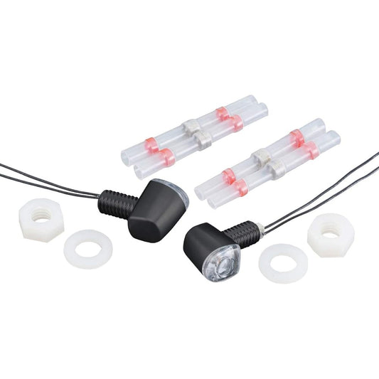 Kijima Motorcycle Turn Signal LED Turn Signal Lamp Nano Type Black Body/Clear Lens 219-5179