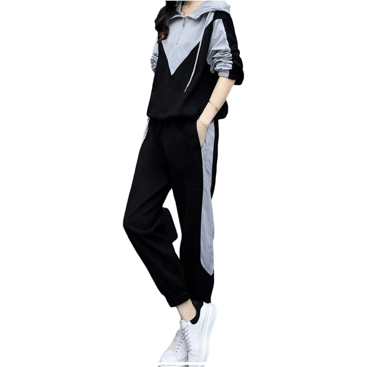 [Shion] Top and Bottom Set Jersey Parka Stylish Setup Women's S-XL