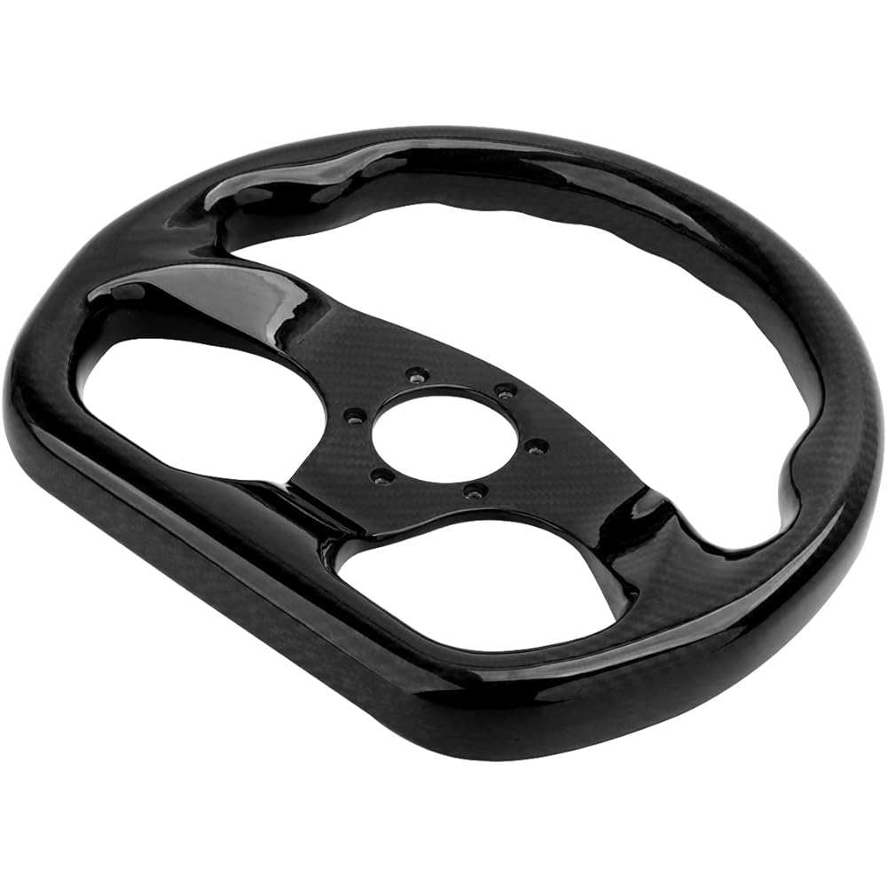 HIWOWOWSPORT Carbon Fiber Racing Handle Flat Bottom Diameter 320mm Bolt