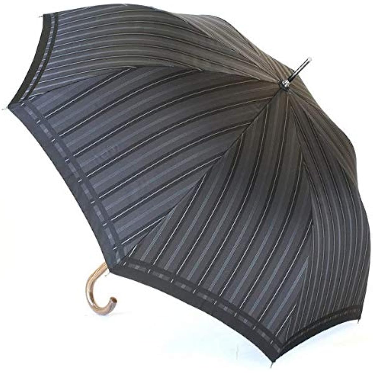 Luxury Koshu-ori Men's Long Umbrella "Tie" Striped ✕ Plain BLUE Makita Shoten, a long-established Koshu-ori umbrella manufacturer with a history of over 140 years since the Edo period, Men's Luxury Umbrella