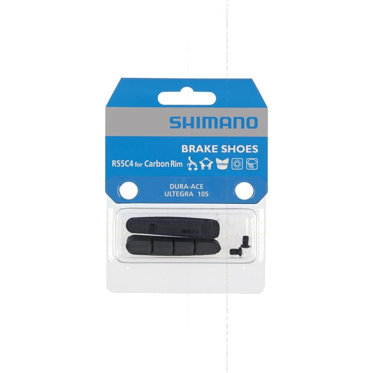 SHIMANO Repair Parts R55C4 Brake Shoes & Fixing Screws (Pair) for Carbon Rims WH-9000-C24-TU-F WH-9000-C24-TU-R BR-9010-R BR-R7000 BR-R7010-RS BR -R8000 BR-6810-F Y8L298070