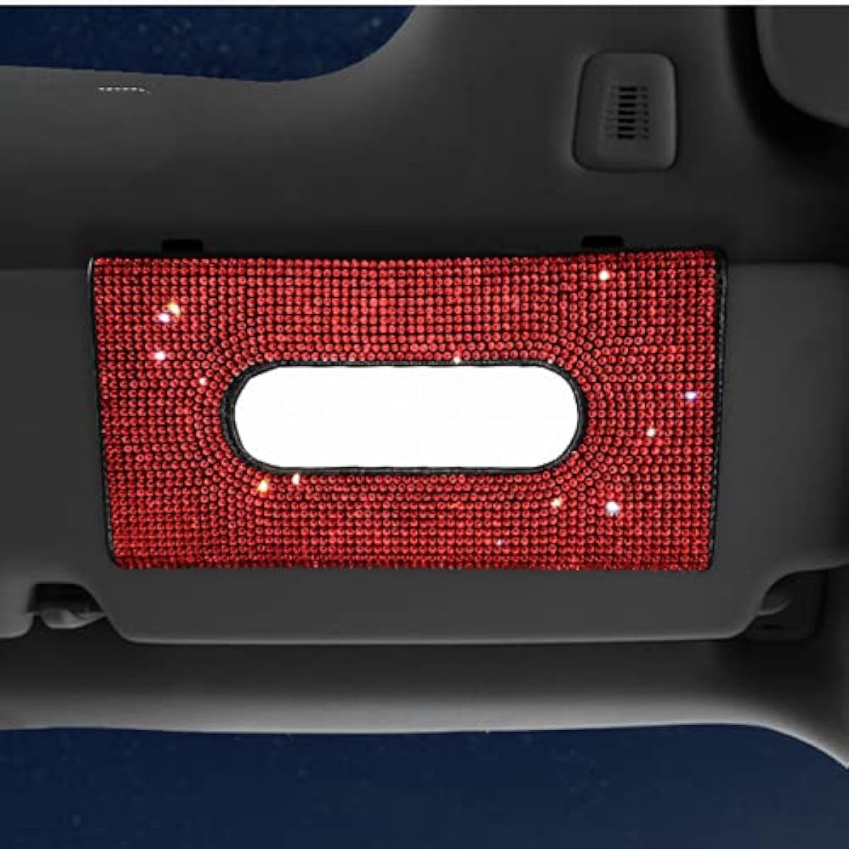 AOWIS Tissue Box Sun Visor Decoration Glitter Gift (Red)