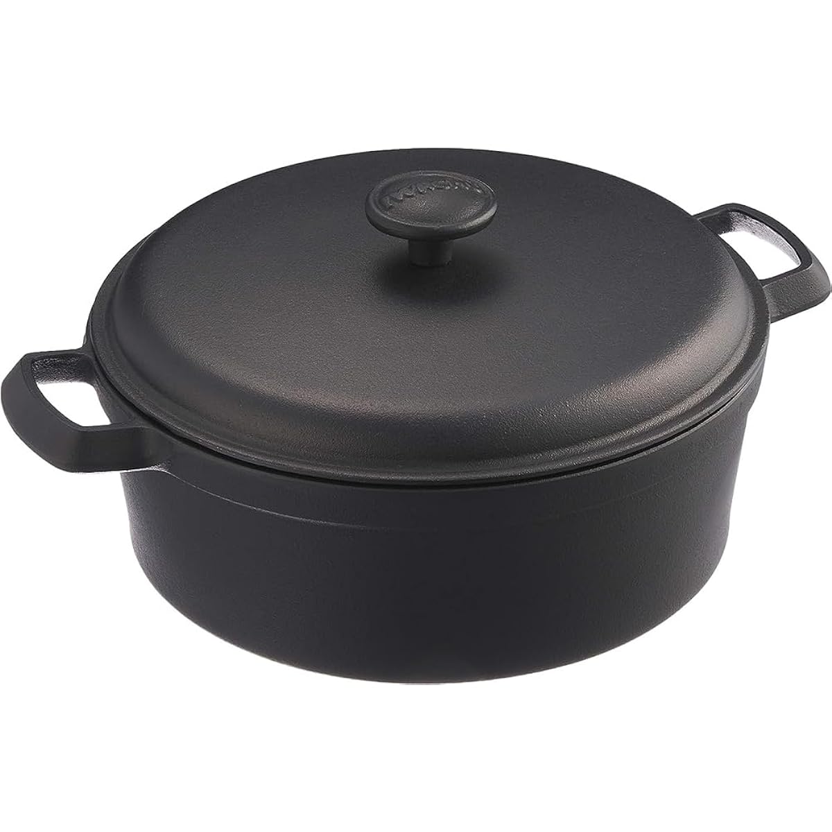 Iwachu Family Stew Pan 23, Black Baked, Inner Diameter: 23.5cm, IH Compatible, Nanbu Ironware 21639