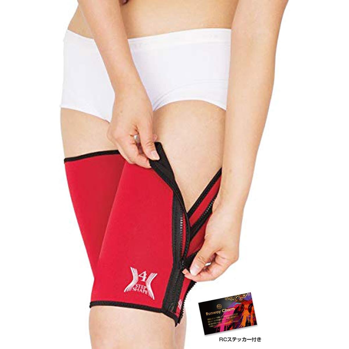Shape-up, non-bulky sauna belt for thighs, shape-up belt for thighs, adjustable in stages, 4 steps, diet belt, thin, one size fits all, RC sticker included