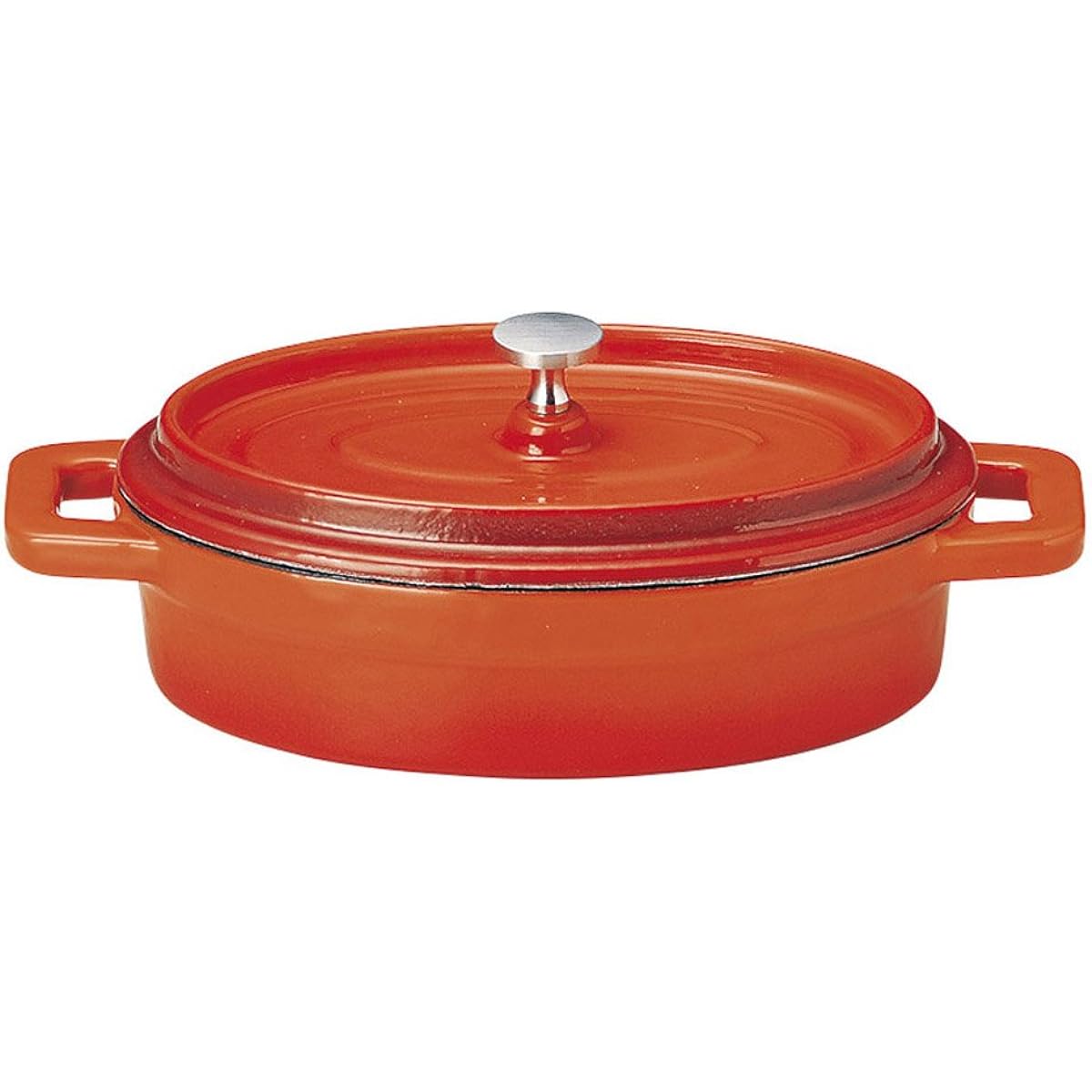 Koyo Pottery Iron Oval Cocotte 19cm Bake Orange S9954007