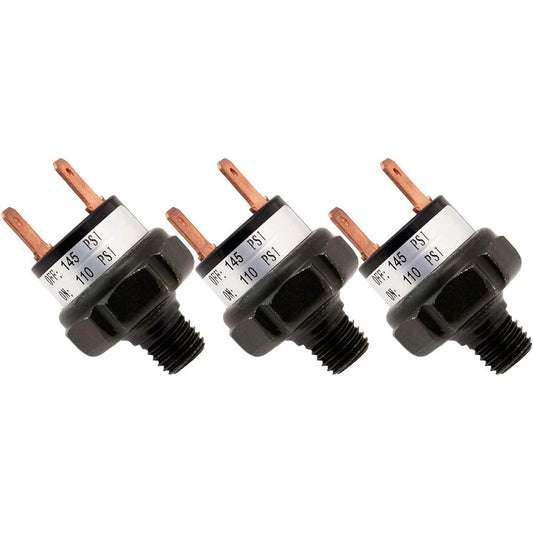 VIXEN HORNS 110-145 PSI Air pressure switch tank mount type 1/8 inch NPT 12V/24V Train/For air horns-set of 3 switches VXA6145-3