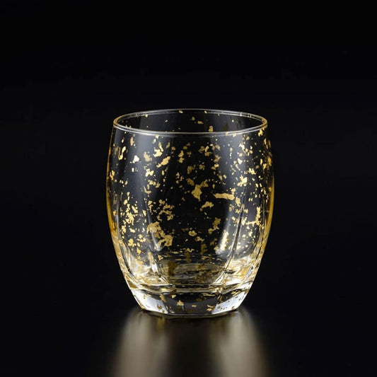 [Hakuichi Japanese paper wrapping] Stardust rocks glass gold 345ml