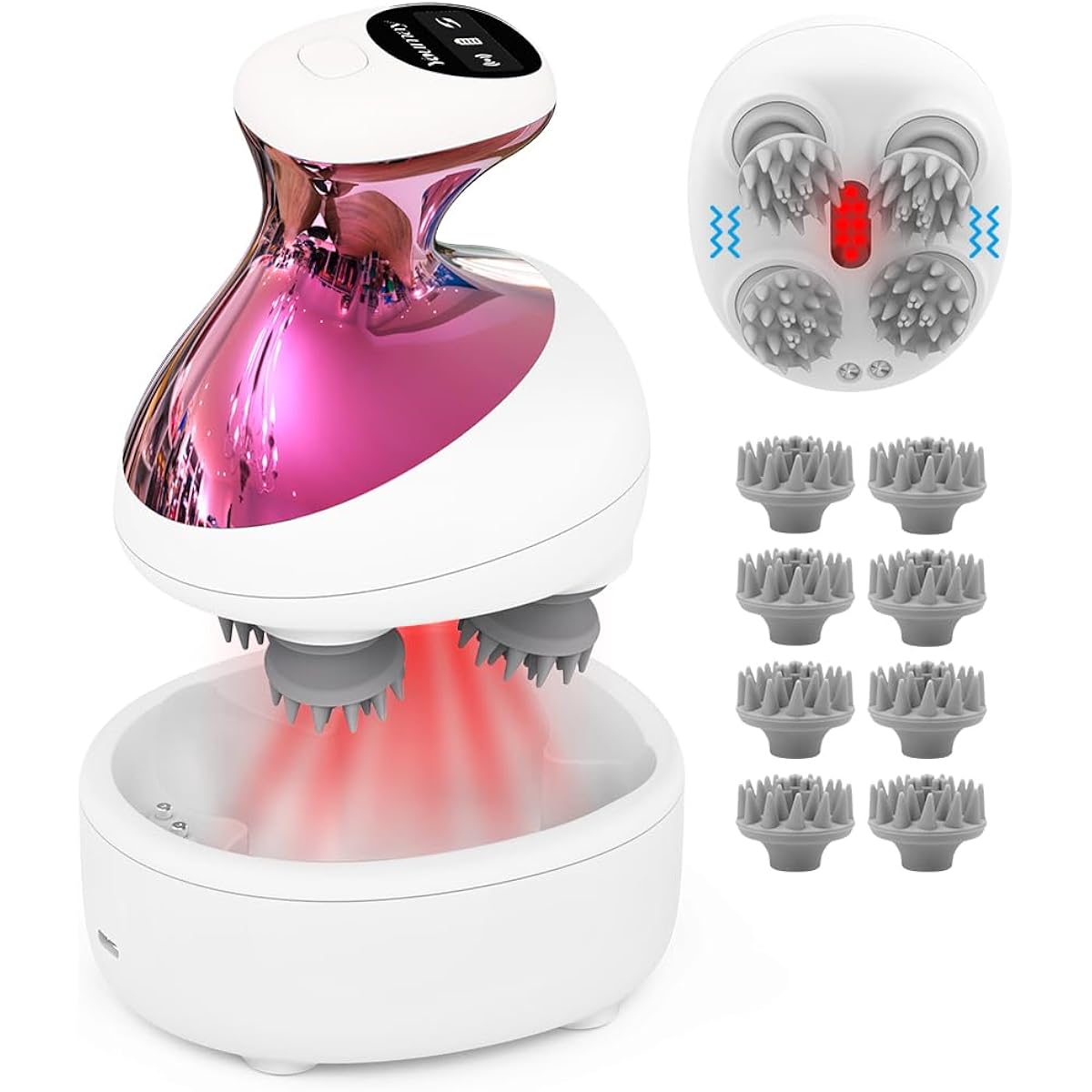 Head Spa, Red LED Light, Electric Scalp Brush, Scalp Esthetic - Youmay Scalp Care, 3D Vibration