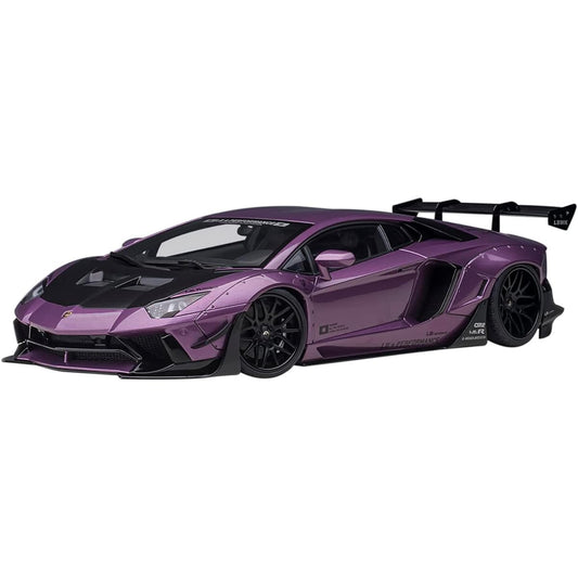 AUTOart 1/18 Liberty Walk LB-WORKS Lamborghini Aventador Limited Edition Metallic Purple VIOLA SE30 / Carbon Black Bonnet Finished Product 79242