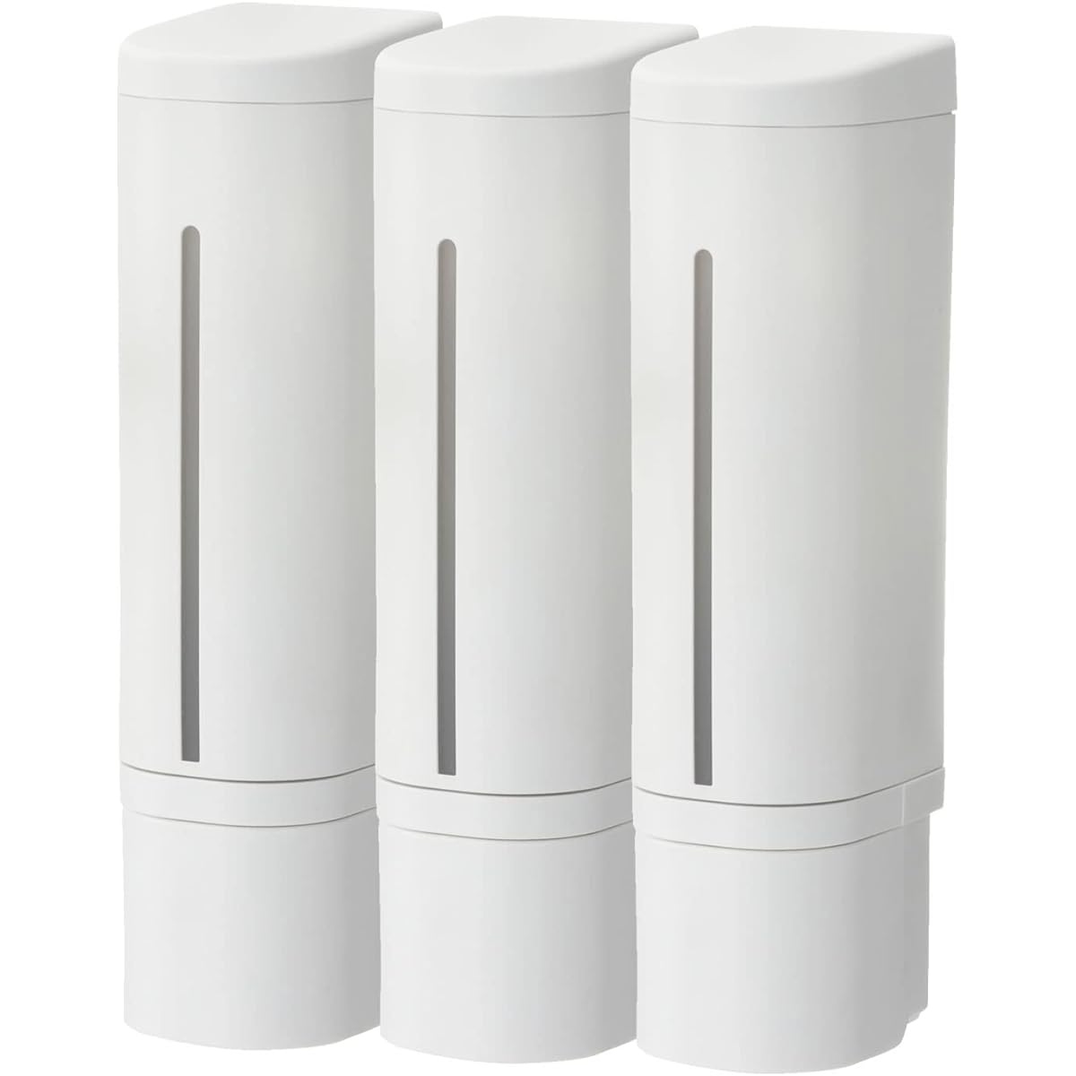 [Zacca Lab. Original Set] Richel Magnetic Dispenser from Below 500ml White 3 Pieces of the Same Color | Shampoo Bottle Magnetic Wall Pump Refill Container Bathroom Bath Body Soap Stylish Refill Refill Push