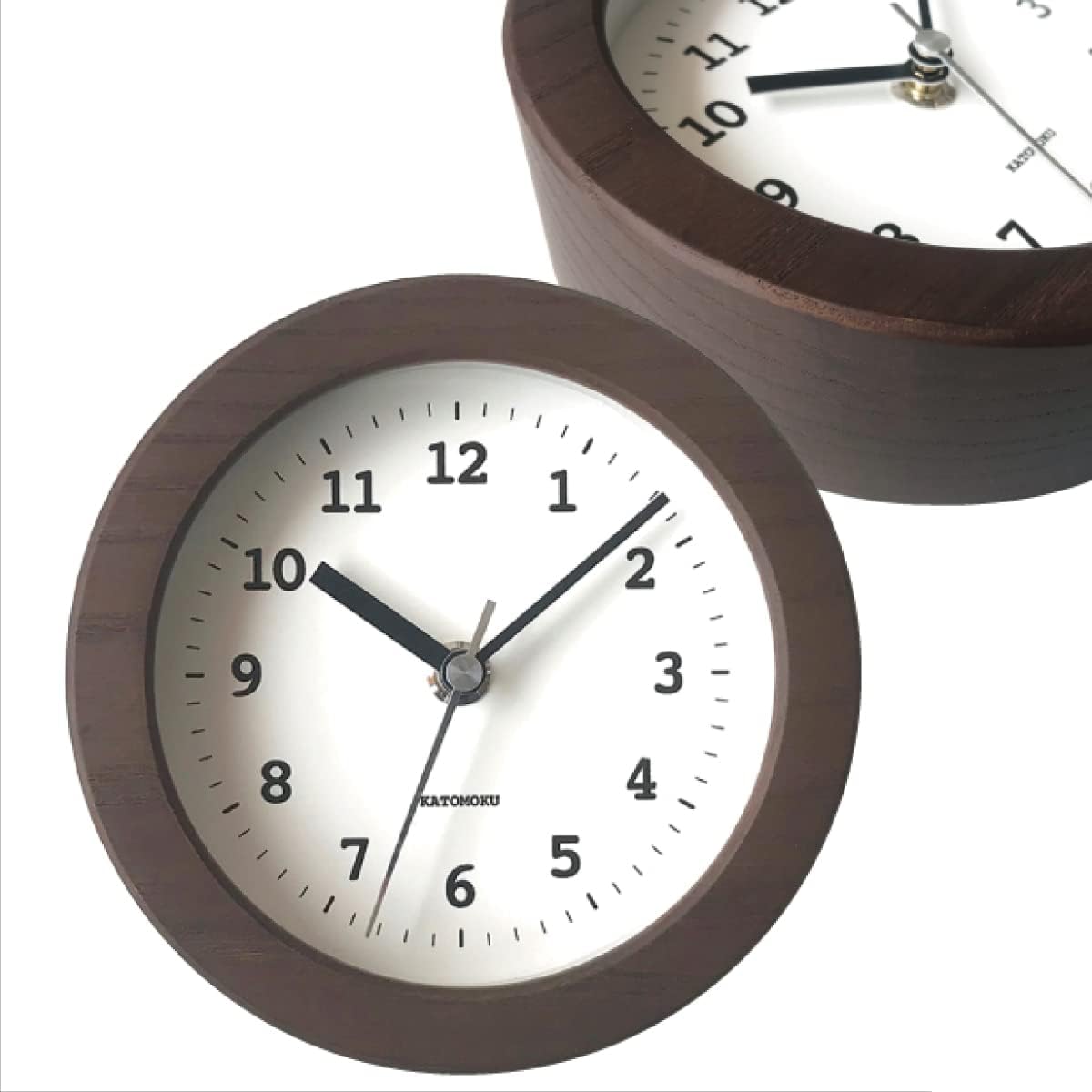 KATOMOKU Dual use clock 5 km-112BRRC Brown radio clock continuous second hand