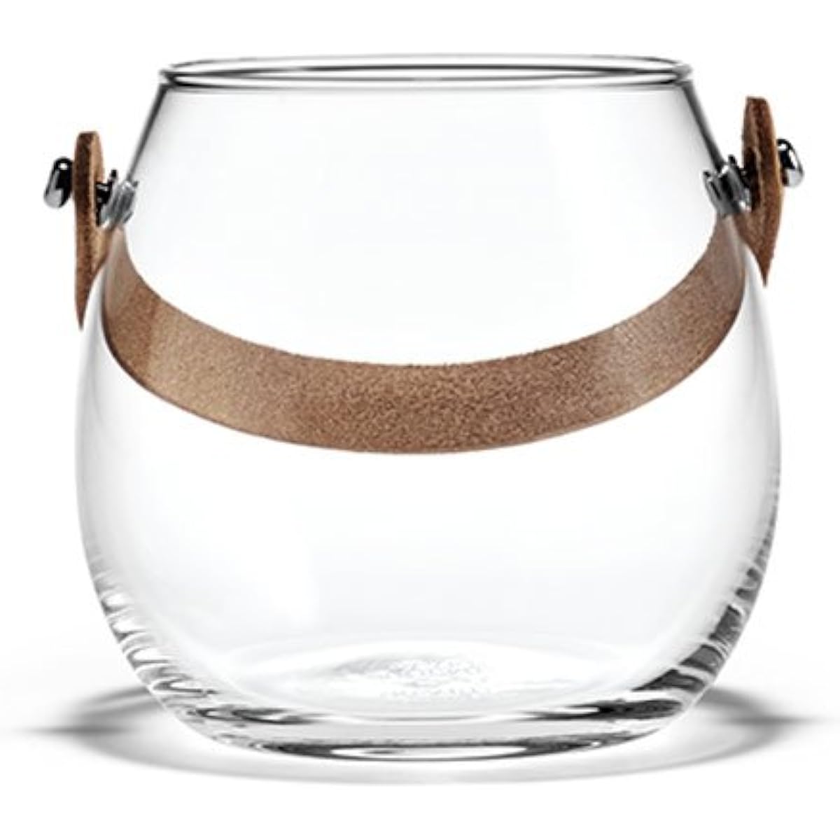 HOLMEGAARD glass pot H10cm with leather handle DESIGN WITH LIGHT