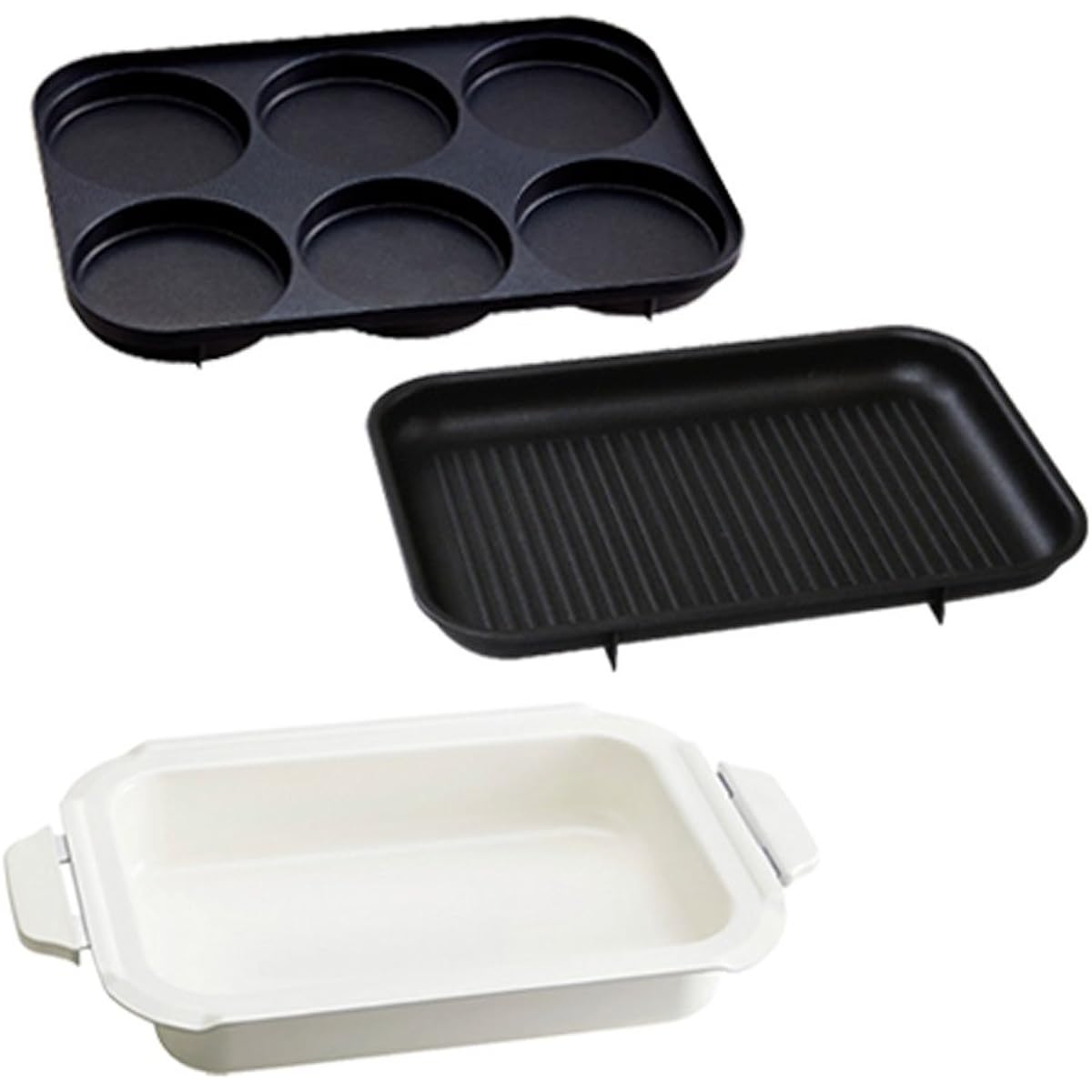 BRUNO Compact Hot Plate Option Complete Set (Pot, Multi Grill), Stylish, Cute, For 1, 2, 3 People, Small, For Living Alone, Width: Approx. 40cm BOE021 1700338