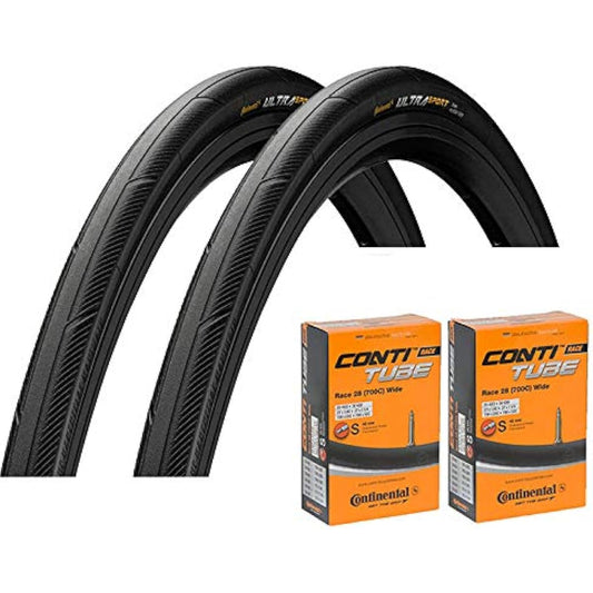 Set of 2 tires and tubes Continental UltraSport3 [Parallel import goods] (700x28C-Presta style 42mm (Wide tube))