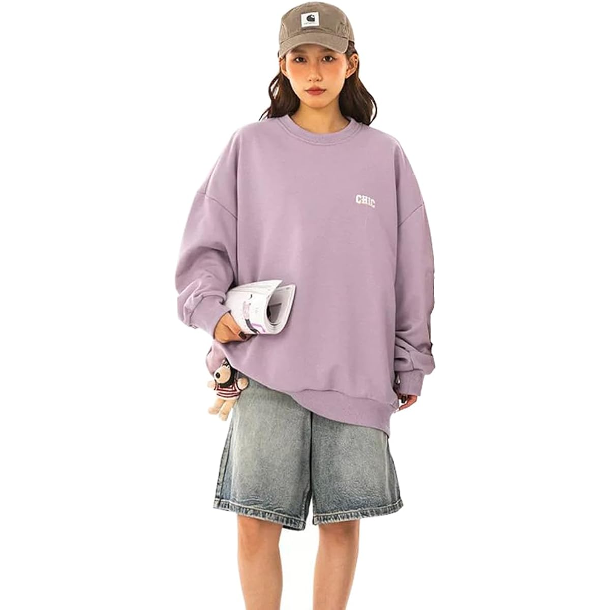 [Joukoyo] Sweatshirt, Unisex, Sweatshirt, Cat, Back Print, Autumn Clothes, Hoodie, Long Sleeve