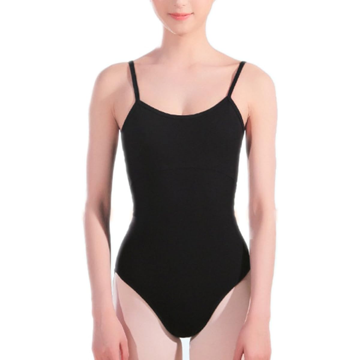 (Little Thing) Little Thing Junior & Adult Camisole (Shoulder Strap) Ballet Leotard, Cotton, Lined, Beautiful Back, No Skirt, For Practice Wear or Lesson Wear, 150-175cm, Black