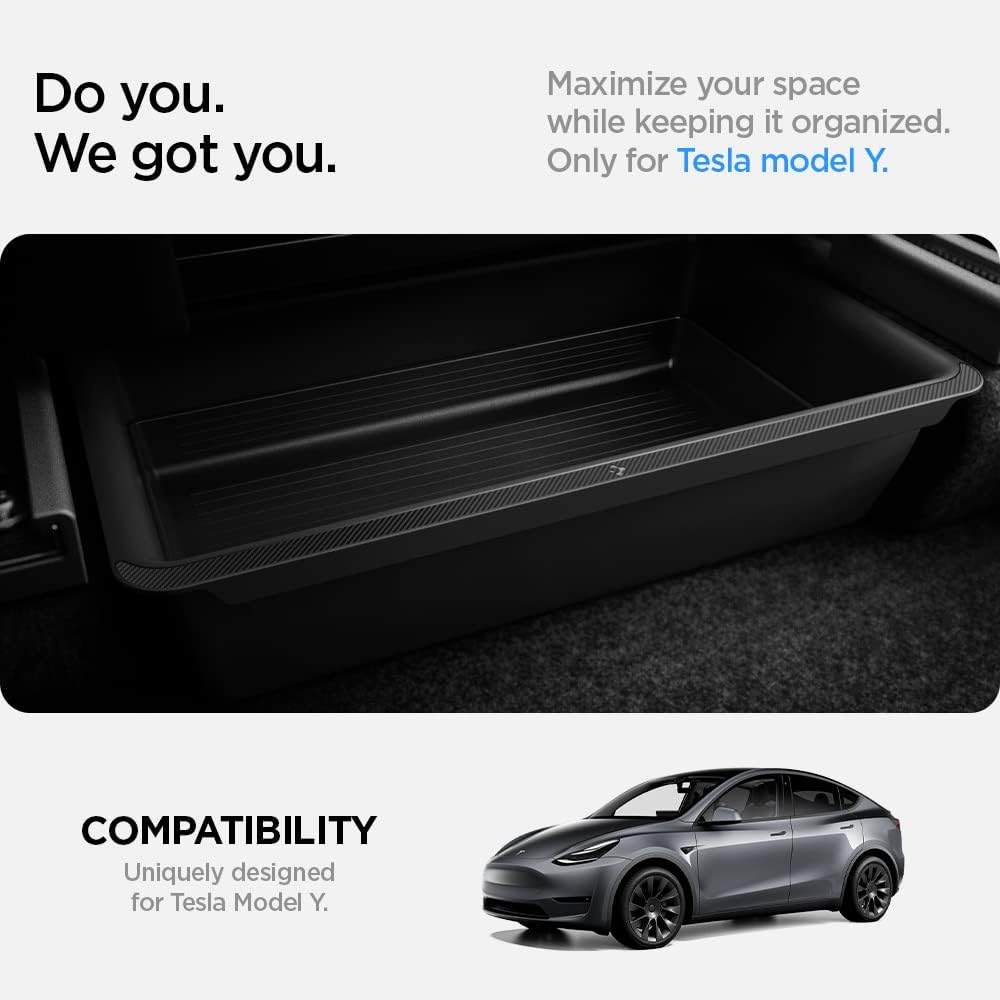 Spigen Tesla Model Y 2023-2021 Under Seat Storage Box TO222 ACP05757 (Black)