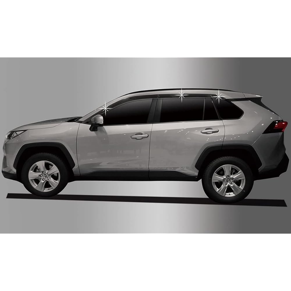 AutoCLOVER Dark Smoke Side Wind Wind Wind Visor 6 Points Set Toyota RAV4 RAV4 2020 2022 2023 / Safe Out Channel Guard Deflet