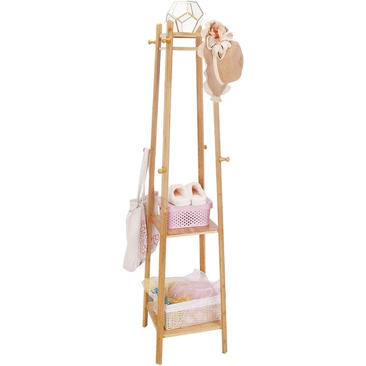 Pole Hanger Rack, Slim, Stylish, Entrance/Corner, Space Saving, For Children, Sturdy, Does Not Fall Down, Scandinavian Clothes Stand, With Shelf, Coat Hanger, Clothes Stand, Hat/Bag Hanging Pole