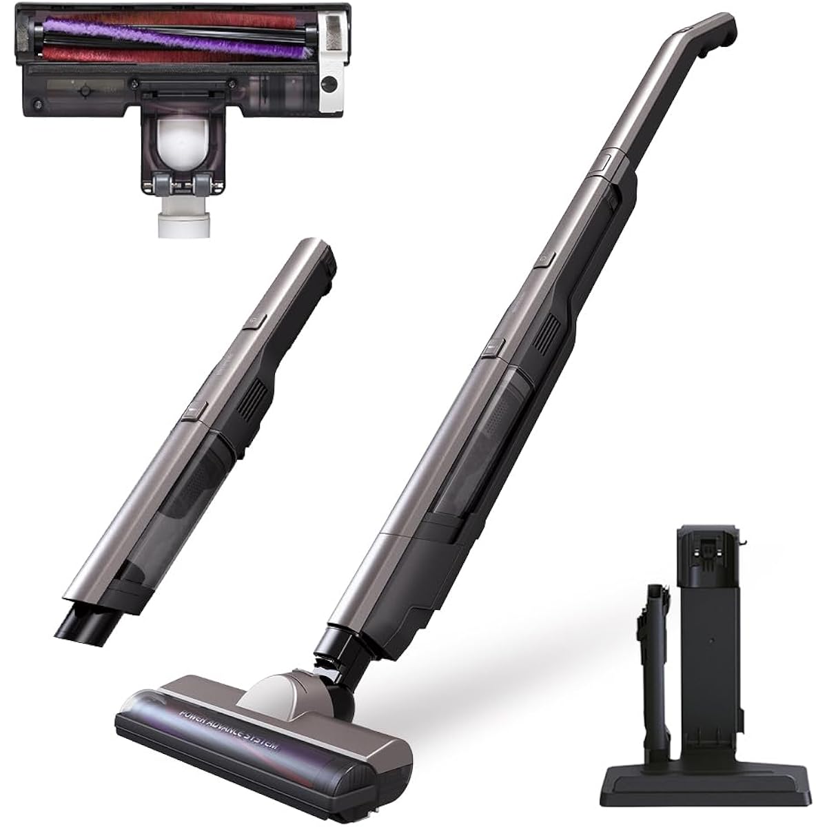 IRIS OHYAMA [2 in 1] IRIS OHYAMA Vacuum Cleaner Cordless Stick Cleaner Handy Self-propelled Power Head Just Place and Charge SCD-160P-T Brown Metallic