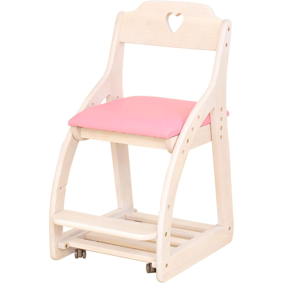 Seki Furniture Study Chair, Wooden Chair, Adjustable Height, Pink, Ariel 333304