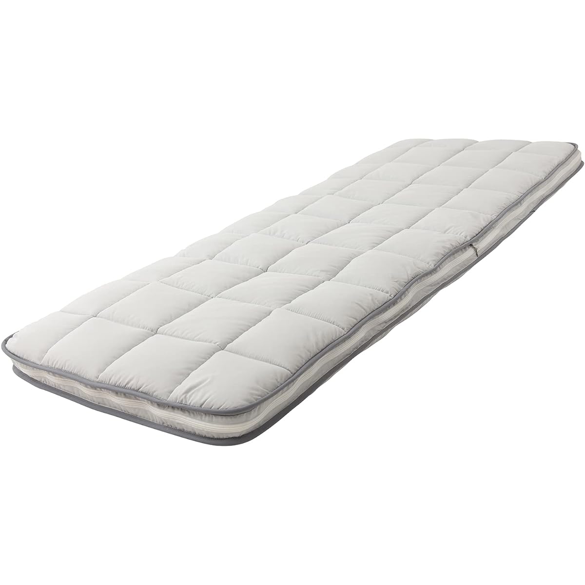 AQUA Mattress, Futon, Lap Sleeping, Nap Futon, 68 x 180cm, Junior, Light Gray [Comfortable and Clean Series] Only the dirty side can be washed, Extra Thick, 3 Layer, Mattress, Mite Resistant, Antibacterial, Odor Resistant, Bedwetting Prevention (Formerly