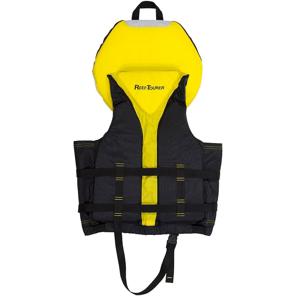 REEF TOURER Snorkeling Snorkeling Vest with Head Support Black Yellow RA0406