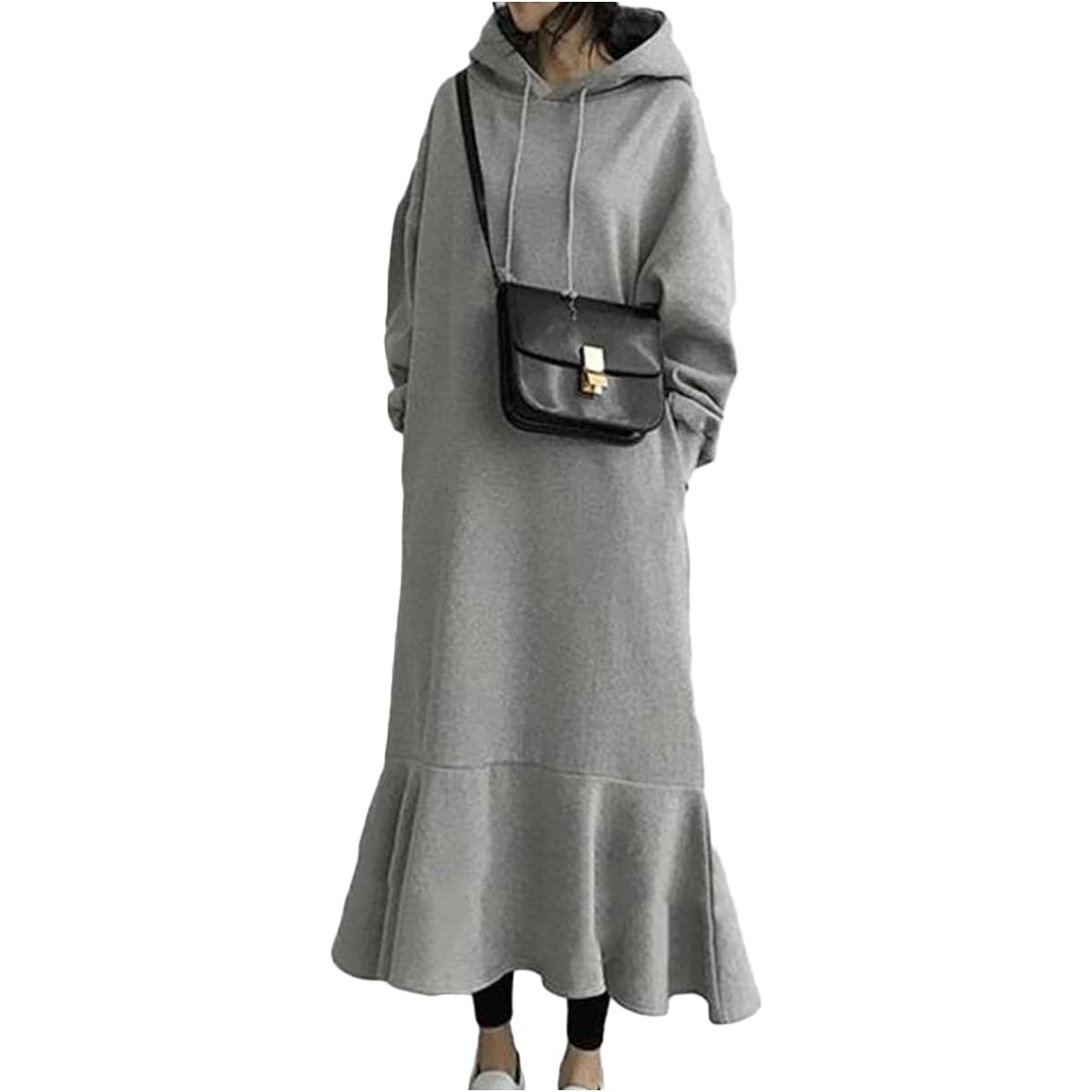 [Lilly chocolate] Parka dress long autumn/winter switching design