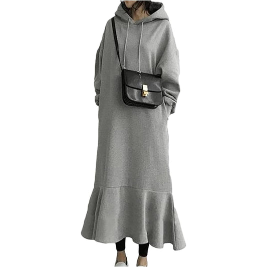 [Lilly chocolate] Parka dress long autumn/winter switching design