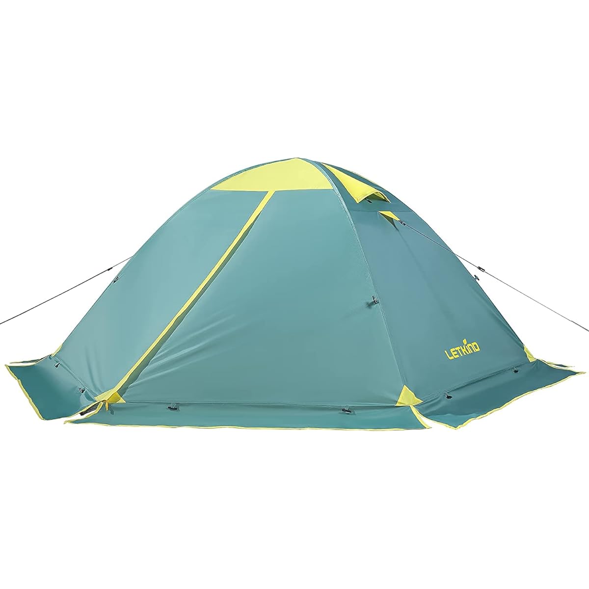 LETKIND Dome-shaped Touring Tent, Camping Tent, Water Pressure Resistance 3000mm, Ventilation, Windproof, Lightweight, Compact, Bike, Outdoor, Climbing, Easy Setup, Green, Solo, For 2 People