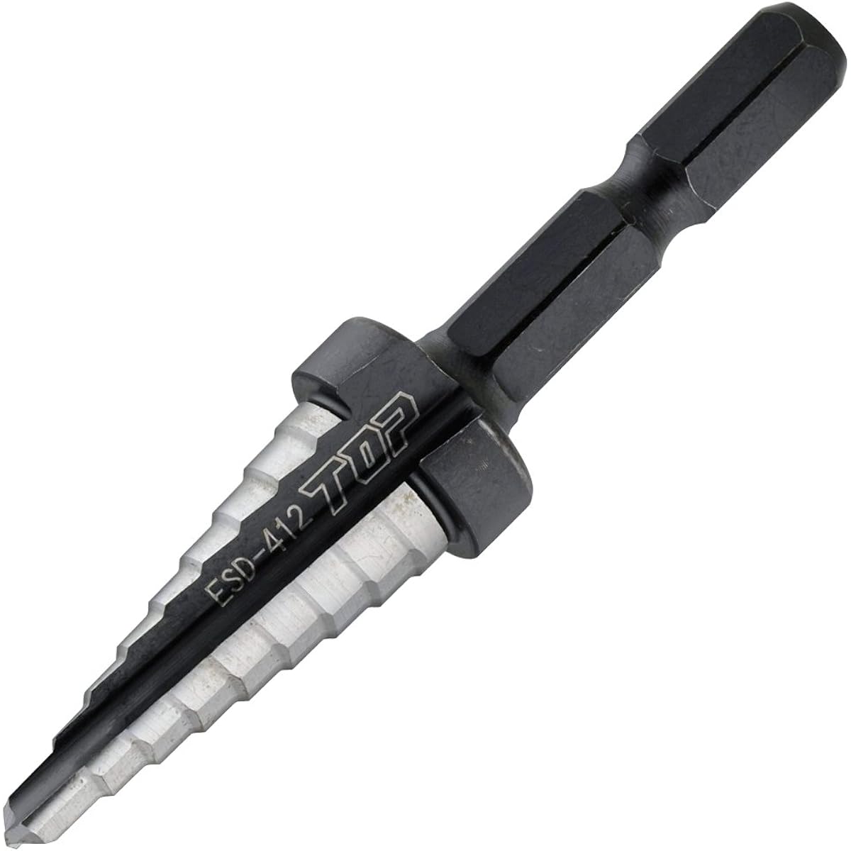 Top Industry (TOP) Hexagonal shank step drill for electric drills 4~12mm with stopper to prevent falling out ESD-412 Tsubame Sanjo Made in Japan