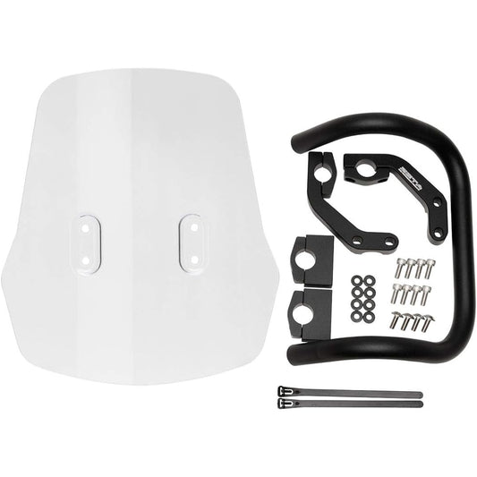 ZETA RACING Adventure Windshield Standard Screen MONKEY125 Light Smoke Screen can be flipped upside down Mobile device installation Mount bar standard equipment Angle Height Stepless Adjustment Long Touring Windshield Monkey 125 Dirtfreak ZE70-1021