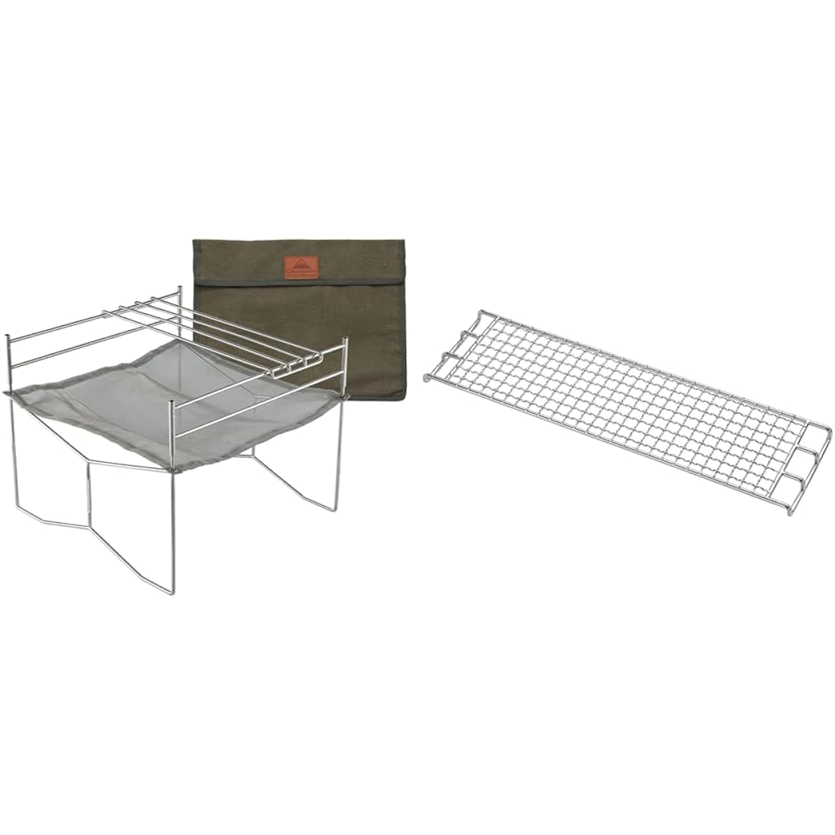 CAMPING MOON A3 Type Solo Grill Large All Stainless Steel 304 Bonfire Stand Bonfire Fan Mesh Sheet Canvas Case Included SOLO-303