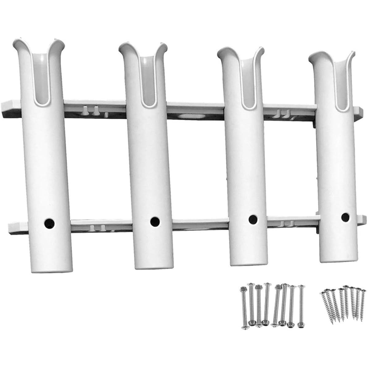 NUZAMAS Plastic Dual 4-ROD Rack Vertical Holder Organizer - Boat Kayak Fishing Rod Storage Lure