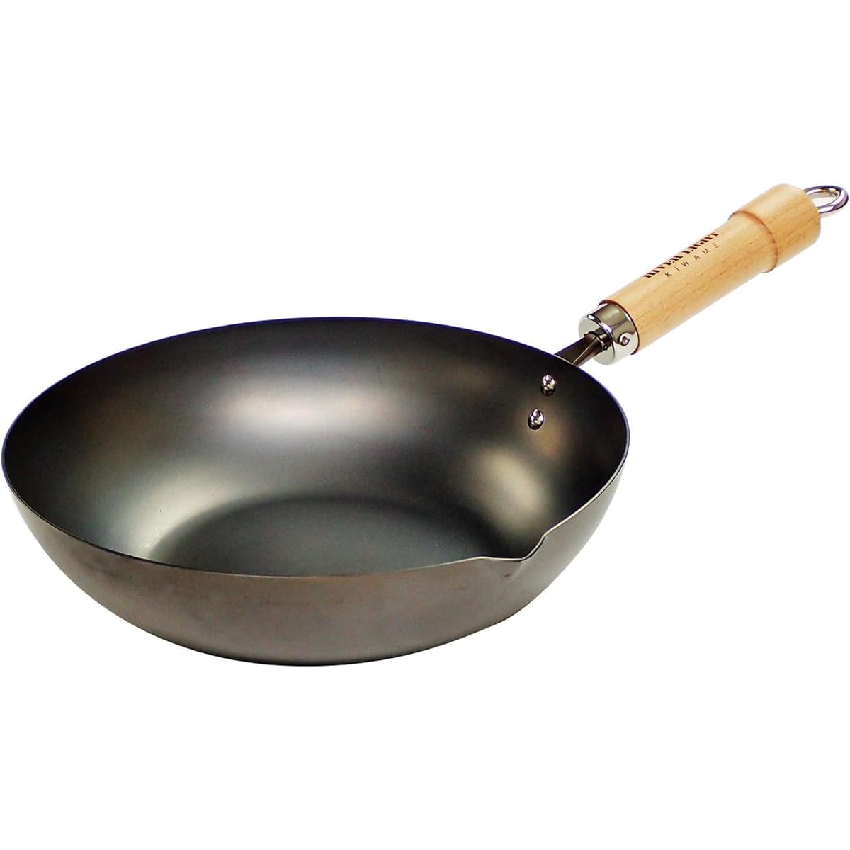 River Light Kiwami JAPAN Iron Frying Pan, Deep Stir-Fry Pot, 28cm, Iron Nitride, Nitriding Processing, IH Compatible, Rust Resistant, Wok, Made in Japan J1428