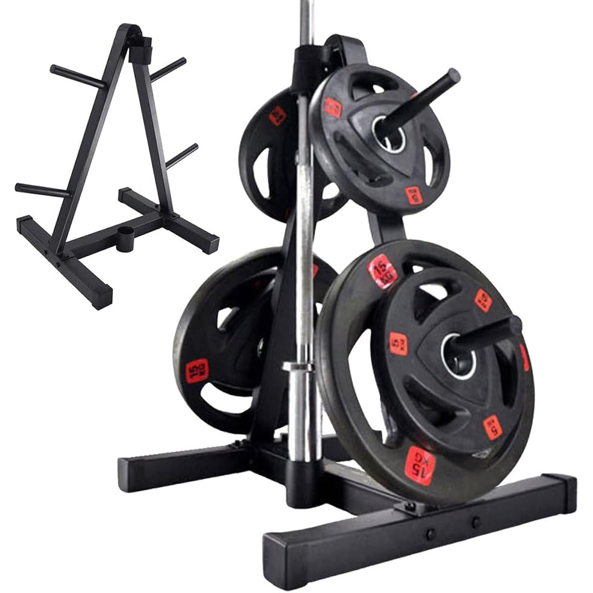 iimono117 Plate Rack Dumbbell Barbell Plate Shaft Storage Plate Hole Diameter 25mm or More Compact Storage Large Machine