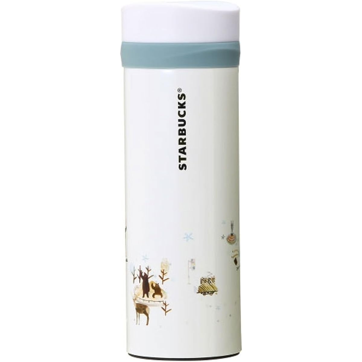 STARBUCKS Starbucks Japan Limited Hokkaido Limited Stainless Steel Tumbler Renewal Design Snow Snow Ezo Deer Bear Hokkaidou Regional Limited Local Limited White White Light Blue Blue Mug Cup Pottery 355ml