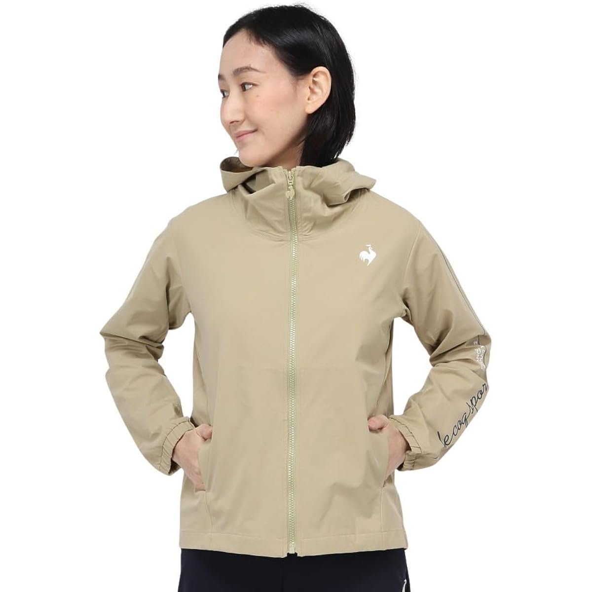 [Le Coq Sportif] Jersey Stretch Cloth Jacket, Water Repellent, Stretch, Hooded, Simple, Women's