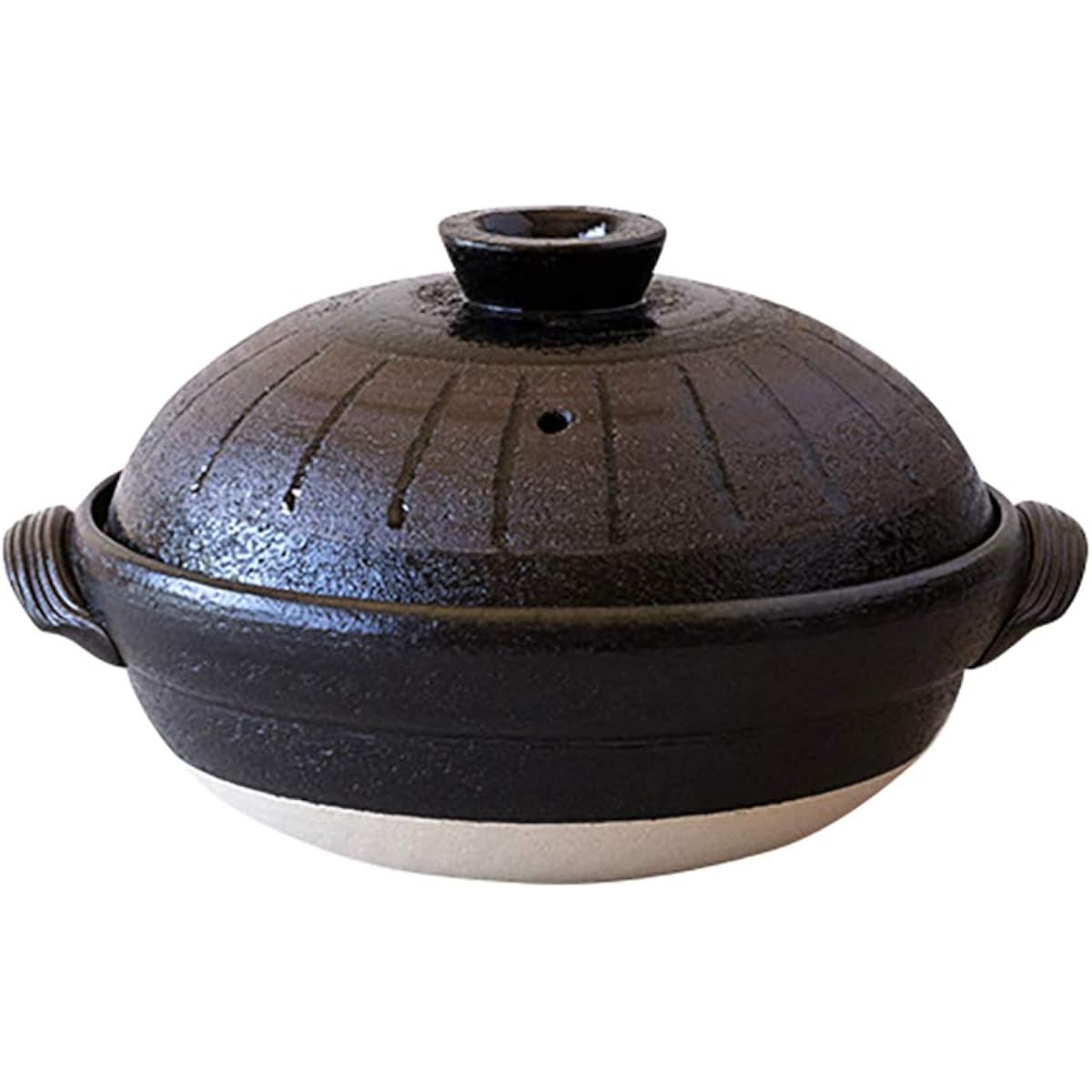 Saji Pottery Banko Ware Three-in-One Healthy Earthen Pot (With Inner Lid and Drainboard) Sajicha Jugusa Made in Japan 32-255 Brown 2000ml