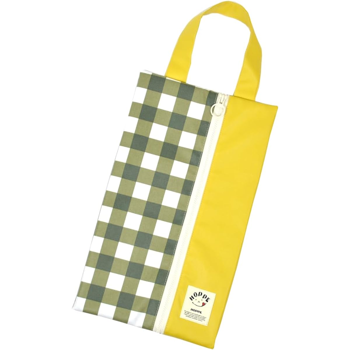 Water repellent shoe bag, khaki check, entrance to kindergarten, commuting to school, nursery school, kindergarten, elementary school, slipper holder, shoe holder, water repellent, rainy days, rainy season, durable, shoe case, shoe bag, kids, children, a