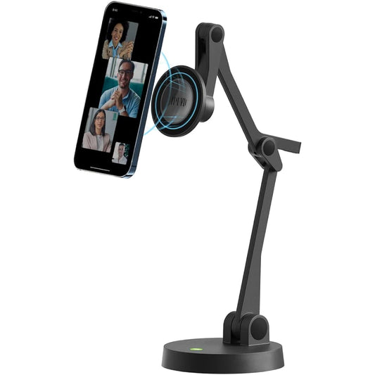 IPEVO Uplift Magnetic Smartphone Stand, Metal Tabletop Stand, Mobile Phone Stand Magnetic, Multi-Angle Stand for Smartphones, Online Meetings, Video Viewing, Uplift Magnetic Multi-Angle Arm for iPhone 12 Series and Later