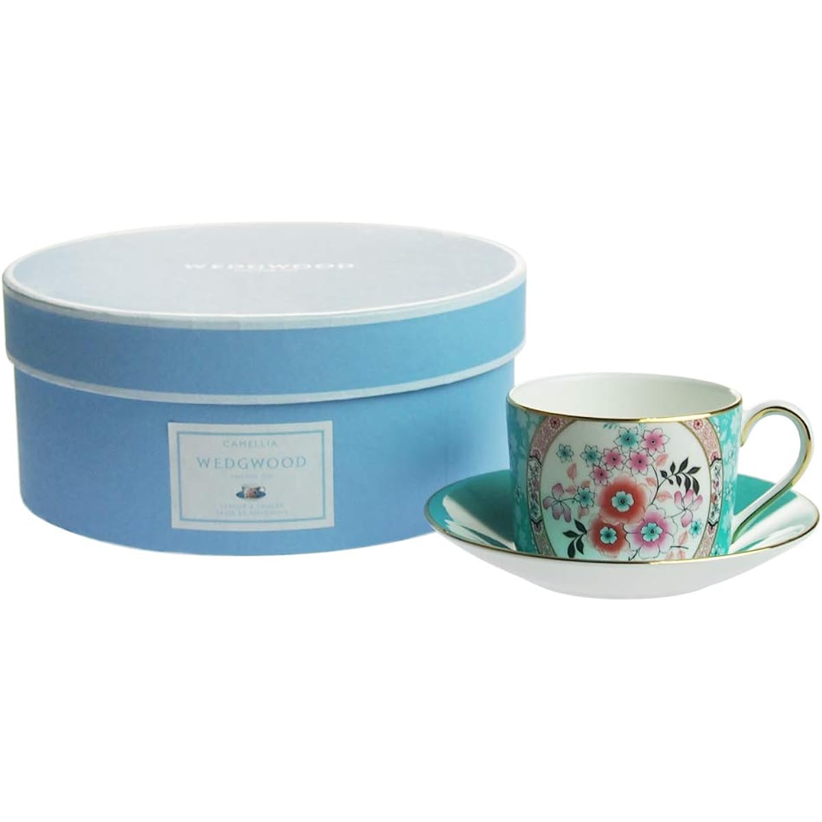 Wedgwood Wanderlust Camellia Tea Cup Saucer Blue [Parallel Import]